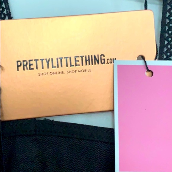 whimsy goth NWT Pretty Little Thing black choker Y2K cocktail dress midi - Picture 9 of 10